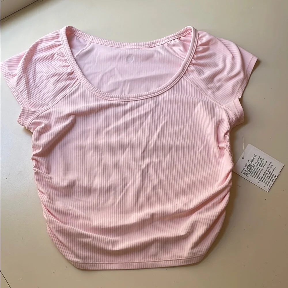 Lululemon All It Takes Pink Pearl Scoop Neck Ribbed Top Size Small - Picture 6 of 7